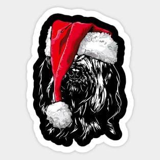 Funny Briard Santa Christmas dog mom Sticker